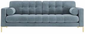 Dīvāns Cosmopolitan Design Bali Velvet Bluvel 06, zelta krās./gaiši zila krās., 96 x 217 cm x 75 cm