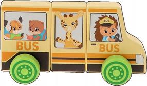 Magnētiskā rotaļlieta, autobuss Trefl Tiny Tails School Bus, dzeltena krās.