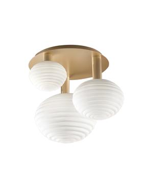 Šviestuvas kabinamas Domoletti Opalla 240088-WH, E27, 3 x 30 W, balta sp. / aukso sp.