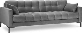 Sofa Micadoni Home Mamaia Velvet, šviesiai pilka sp., 217 x 92 cm x 75 cm