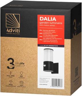 Sieninis lauko šviestuvas Orno Dalia Philips, 15W, E27, IP54, juoda sp., 9 cm x 20 cm