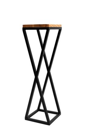 Ziedu statīvs Garden Center VICHY, 19 cm x 19 cm, 77 cm, koks/metāls, brūna krās./melna krās.