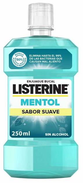 Жидкость для полоскания рта Listerine Mentol Suave, мятный вкус, 250 мл