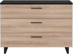 Komoda Forte SRBK211-C865, ruda sp./juoda sp., 85.5 cm x 120 cm x 41.3 cm