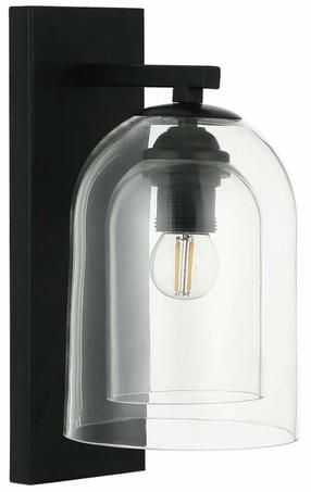 Lampa sienas Light Prestige Elaris, E27, 1 x 15 W, caurspīdīga krās./melna krās. / melna krās.