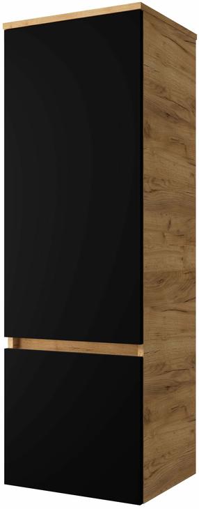 Pakabinama vonios spintelė Riva SU40-GB, matinė juoda sp./gold craft oak sp., 35 cm x 40 cm x 120 cm