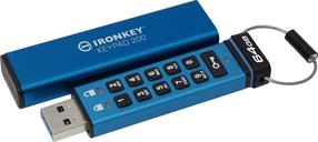 USB zibatmiņa Kingston IronKey Keypad 200, zila krās., 64 GB