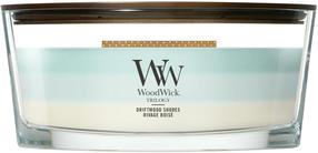 Свеча, ароматическая WoodWick Driftwood Shores, 40 - 65 час, 453 г, синий цв./белый цв.