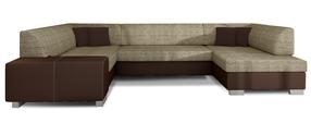 Kampinė sofa Havana Berlin 03, Soft 66, ruda sp./smėlio sp., dešininė, 320 x 207 cm x 73 cm
