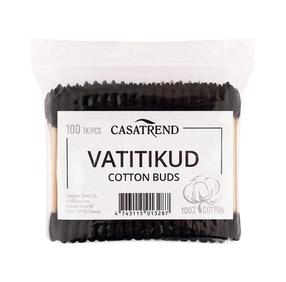 Kosmetiniai vatos pagaliukai Cotton, 100 vnt., juoda sp.