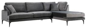 Kampinė sofa Hanah Home Papira 560ARE1106, antracito sp., dešininė, 283 x 180 cm x 88 cm