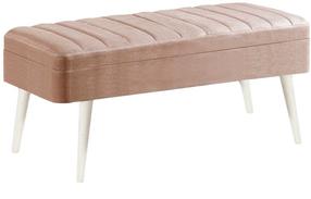 Prieškambario suoliukas Kalune Design Vina 0900, balta sp./smėlio sp., 110 cm x 40 cm x 50 cm