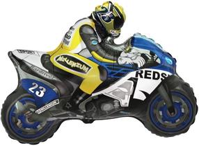 Folinis balionas figūrinis Flexmetal Moto Racing, mėlyna sp./geltona sp.