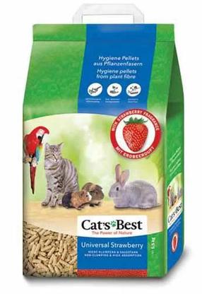 Kačių kraikas Cat's Best Jahoda, medienos drožlių (sušokantis), 5.5 kg, 10 l