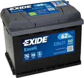 Akumuliatorius Exide Excell EB621, 12 V, 55 Ah, 620 A