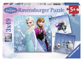Puzle 3in1 Ravensburger Frozen 09264, 18 cm x 18 cm, 147 gab., daudzkrāsaina
