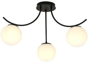 Lampa griesti Emibig Boston 3 1109/3, E14, 3 x 10 W, balta krās. / melna krās., 15 x 15 cm