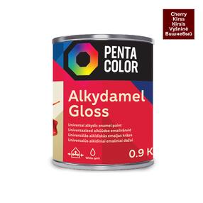 Emaliniai dažai, universalūs Pentacolor Alkydamel, blizgus, 0.9 kg, vyšnios sp.