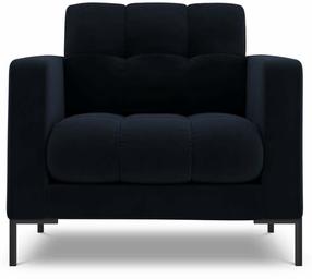 Atpūtas krēsls Cosmopolitan Design Velvet Bali, melns krās./tumši zils krās., 96 cm x 87 cm x 75 cm