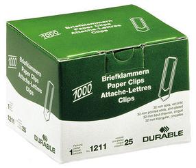 Скрепки Durable, 1000 шт., серебристый цв.