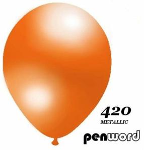 Balonu komplekti ovāls Penword Metalic, oranža krās., 100 gab.