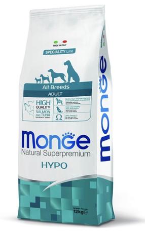 Сухой корм для собак Monge Natural Superpremium Hypo, лосось/тунец, 12 кг