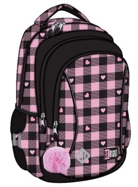 Kuprinė St.Majewski Checkered, juoda sp./rožinė sp., 39 cm x 27 cm x 17 cm