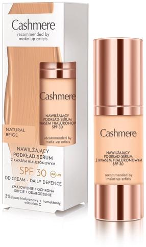 DD veido kremas, serumas Cashmere Moisturizing Moisturizing foundation-serum, SPF 30, natural beige sp., 1, 30 ml