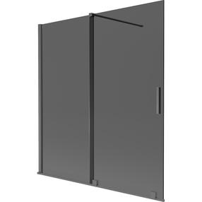 Ванная стенка Mexen Velar, 150 см x 150 см, brushed gun gray цв./тонированный