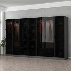 Шкаф Kalune Design Kale 6656, антрацитовый цв./черный цв., 52 см x 315 см x 190 см