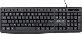 Juhtmega arvutiklaviatuur ActiveJet K-3803S, EN, must v.