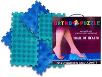 Sensorinis masažinis kilimėlis Ortho Puzzle Trail of Health, 102 cm x 52 cm, 8 vnt, įvairių spalvų