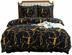 Patalynės užvalkalų komplektas PEK-135, juodas/geltonas, 140 x 200 cm