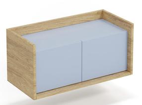 Spintelė Mobius 2D, ąžuolo sp./šviesiai mėlyna sp., 41 cm x 78 cm x 36 cm