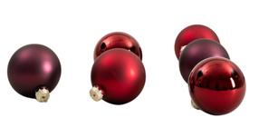 Eglutės žaisliukų rinkinys Homla Burgundy Charm 754357, raudonas, 8 cm, stiklas, 6 vnt.