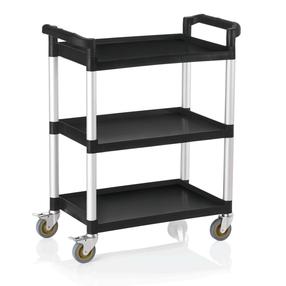 Lentyna su ratukais Was Serving Trolley, sidabro sp./juoda sp., 82 cm x 41 cm x 95 cm