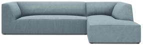 Kampinė sofa Micadoni Home Ruby 4 Seats, žydra sp., dešininė, 273 x 180 cm x 69 cm