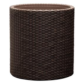 Lillepott Keter Large Cylinder 29197837590, looduslik kuid, 44 cm x 44 cm, Ø 44 cm, pruun v.