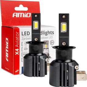 Автомобильная лампочка AMiO X4 Aviator 03762, led, белый цв./черный цв., 12 В