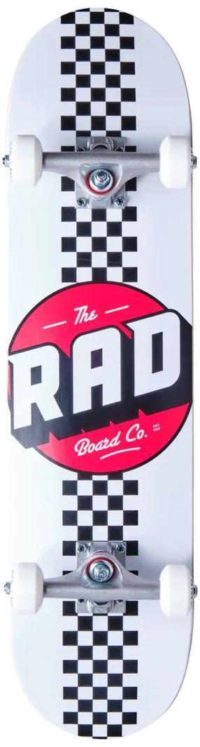 Скейтборд Rad Checker Stripe, белый цв./черный цв.