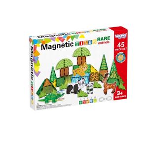 Magnetinis konstruktorius Woopie 3D Rare Animals, 45 vnt., įvairių spalvų