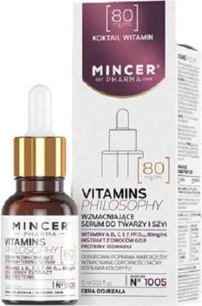 Sejas serums Mincer Pharma Vitamins Philosophy Strengthening No. 1005, 15 ml