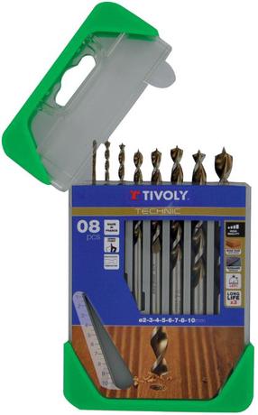Urbju komplekts Tivoly Wood Drill Bit, koks, hss, taisne, 2 mm