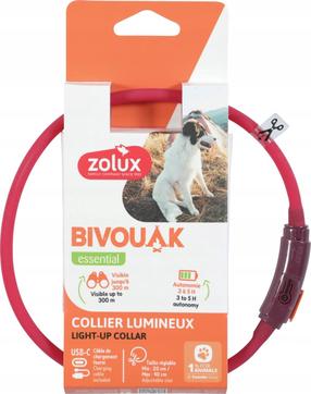 Antkaklis šunims Zolux Bivouak, raudona sp., 200 - 400 mm x 10 mm, XS-S
