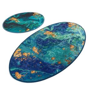 Комплект ковриков для ванны Foutastic Marbling 359CHL2405, синий цв./золотой цв./зеленый цв., 100 см x 60 см