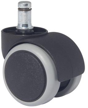 Ratas topelt Global, 5 cm x 5 cm x 5 cm, Ø 5 cm, must v./hall v., 5 tk