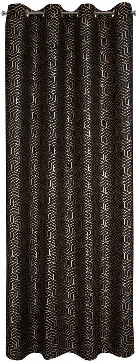 Naktinė užuolaida Semi, juoda sp./šampano sp., 140 cm x 250 cm