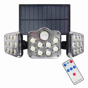 Seinapealne päikesepaneeliga valgusti Milagro Flexi, 20W, IP67, must v.