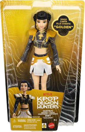 Lelle Mattel KPop Demon Hunters Huntr/X Zoey JRN42, 29 cm, zelta krās.