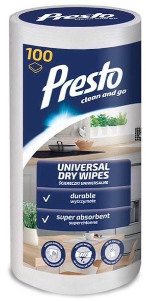 Kuivad salvrätikud Presto Universal Dry Wipes, erinevatele pindadele